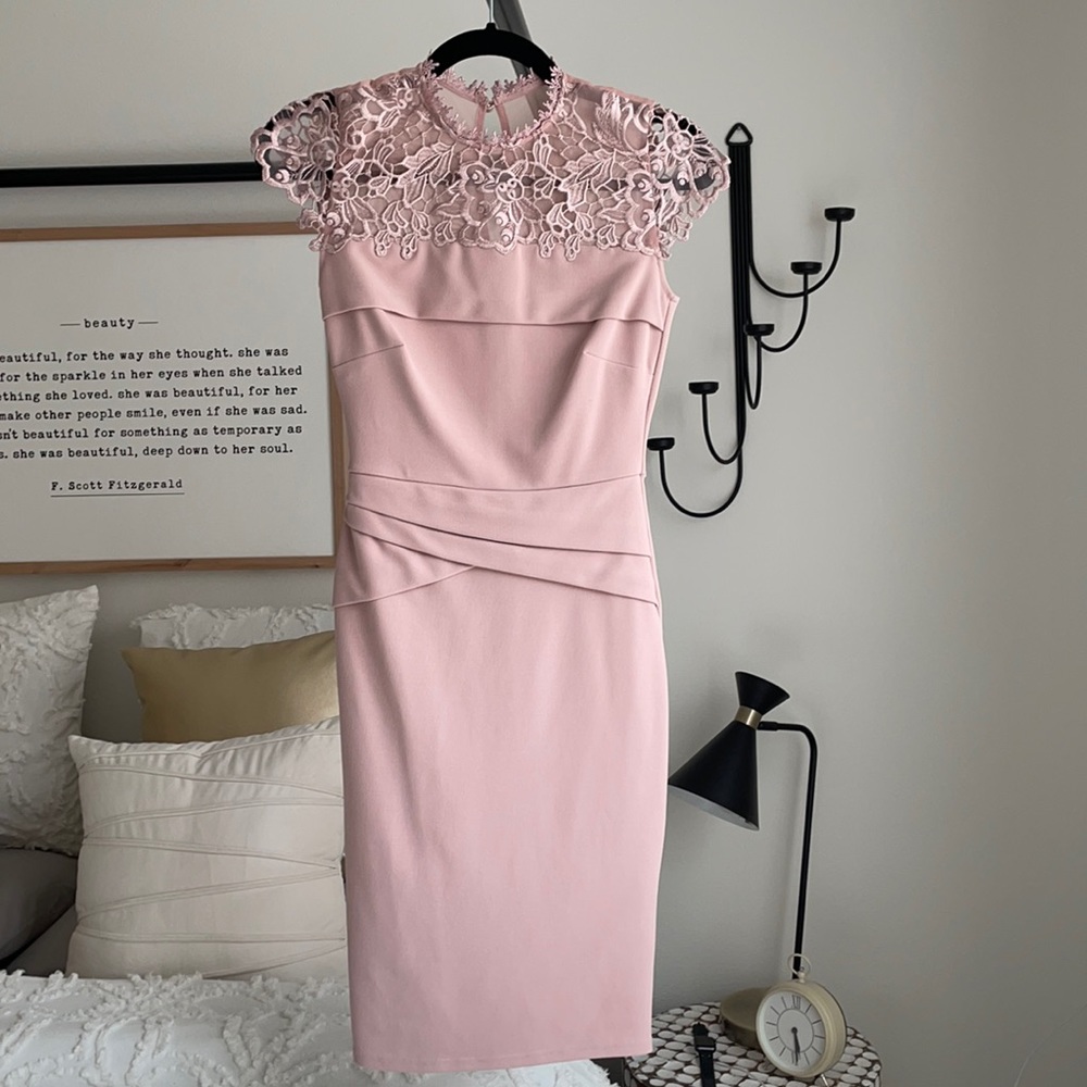 Lipsy Stunning Blush Pink Bodycon Dress